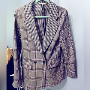 Willow & Clay Plaid & Checkered Double Breasted Blazer - size S